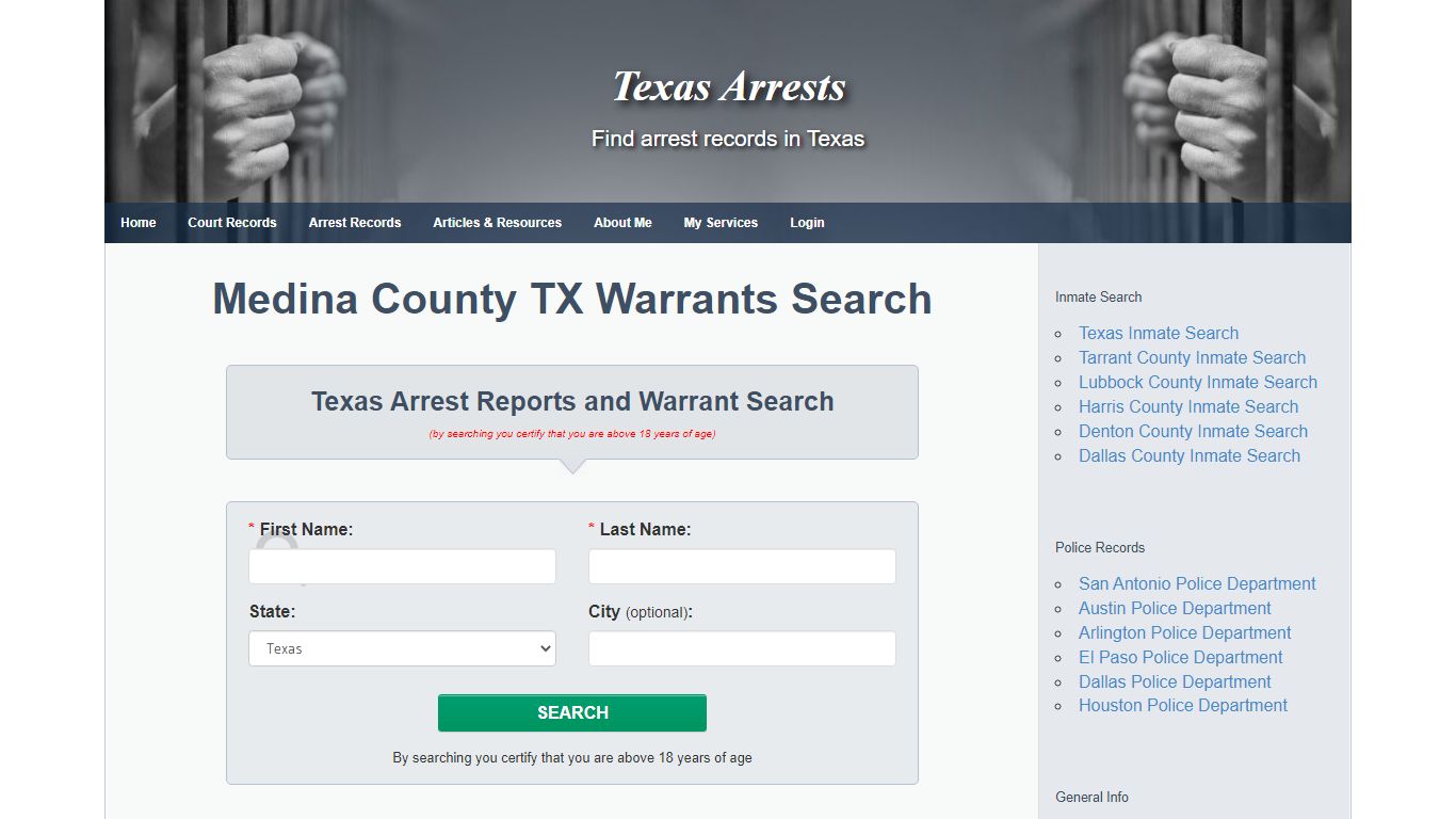 Medina County TX Warrants Search - Texas Arrests