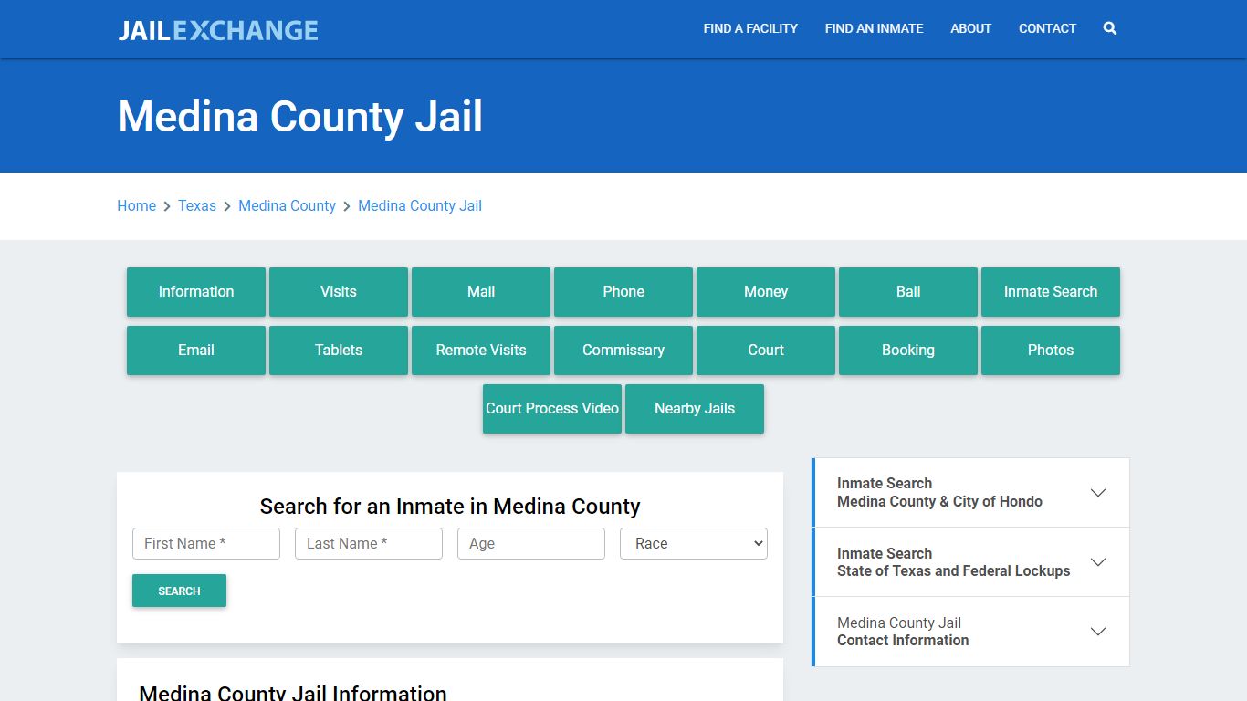 Medina County Jail Roster Lookup, TX, Inmate Search